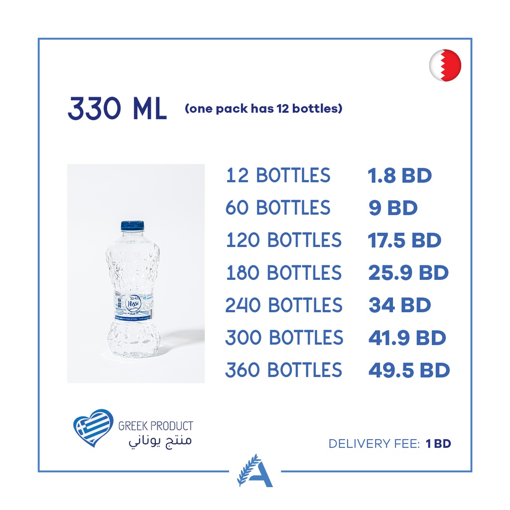 Nissi Greek Mountain Spring Water 330ml (12pc)