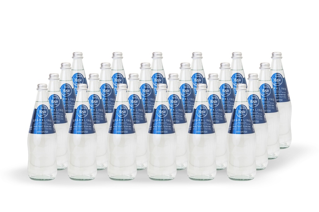Nissi Greek Mountain Spring Water Sparkling Glass Bottle 750ml (24pc)